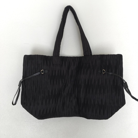 NEW Victoria's Secret Big Tote Bag Black Pleat - Picture 4 of 8